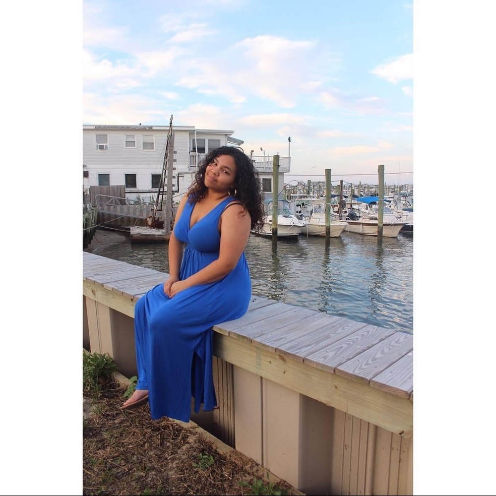 Matty M Navy Blue Maxi Dress